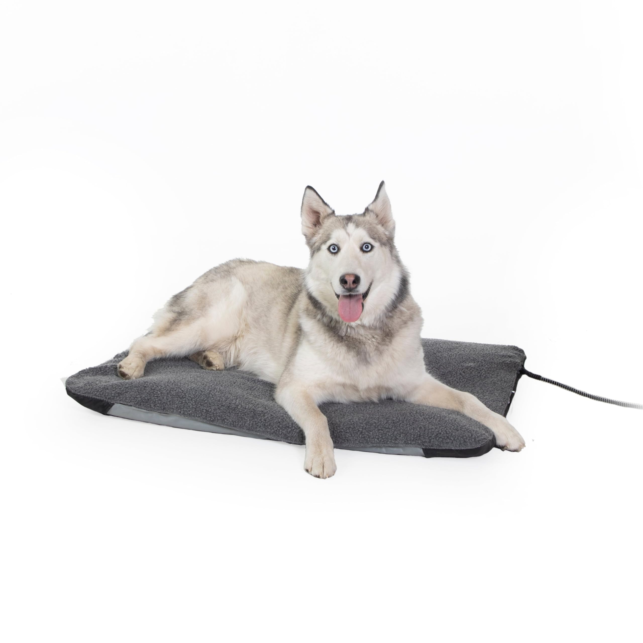 K&H Pet Products Orthopedic Outdoor Heated Dog Bed Lectro-Soft Gray Large 25 X 36 Inches