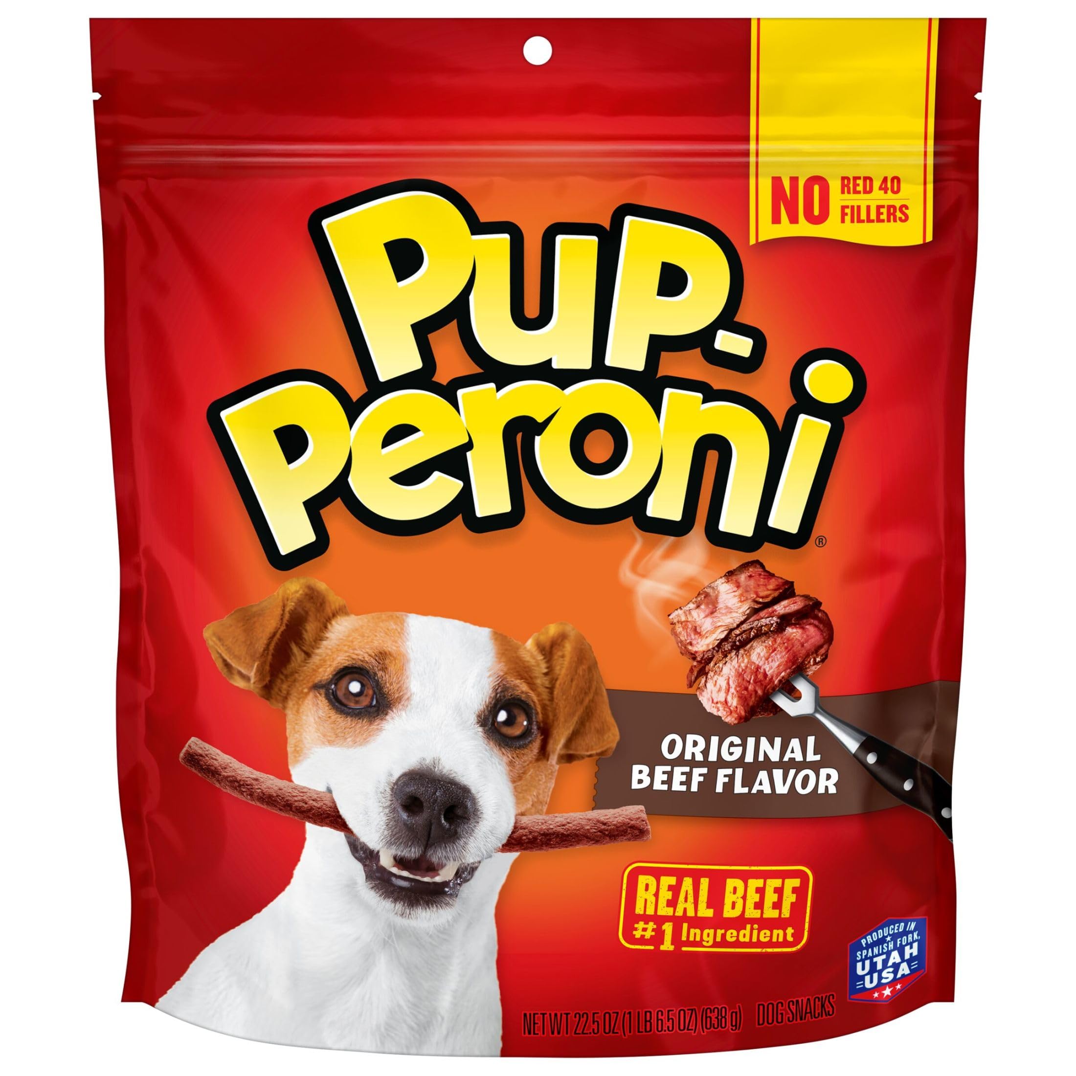 GYCO Pup-Perroni Original Beef Flavor Dog Treats 22.5oz Bag. Soft and Chewy Dog Treats with a Mouthwatering Aroma Dogs Love.