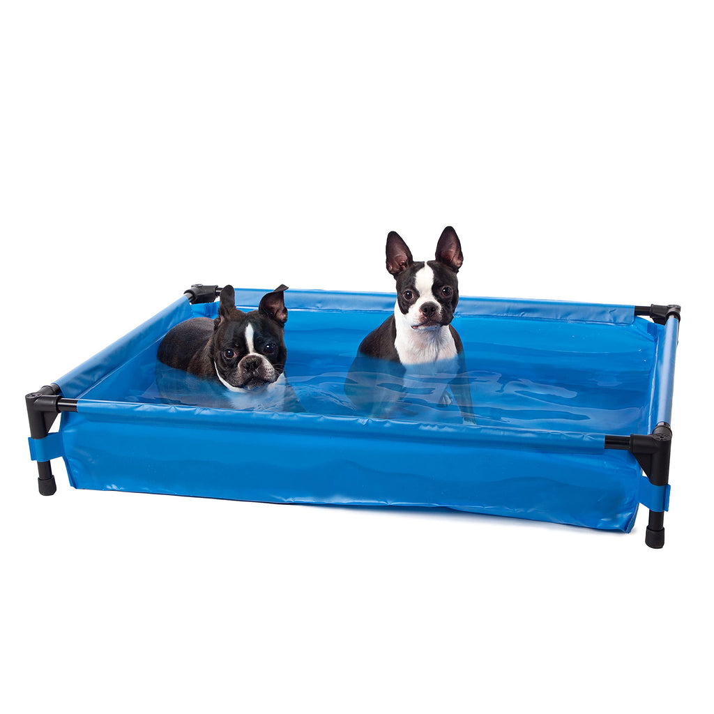 K&H Pet Products Portable Dog Pool & Pet Bath for Dogs and Puppies Swimming Pool for Large Dogs Heavy Duty Plastic Wading Pet Pool with Drain Large 30 X 42 X 7 Inches