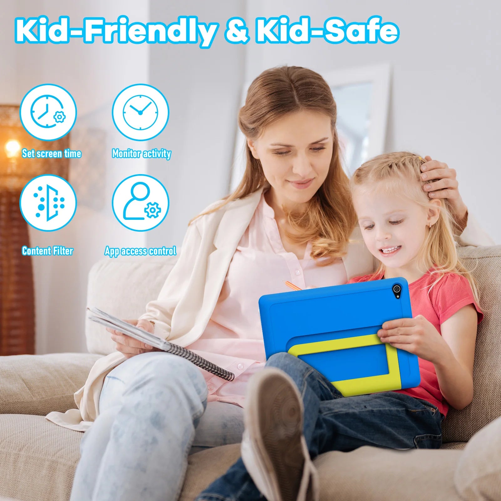 Kid Tablet 10.1 inch Android 14 Quad Core 8GB RAM 64GB ROM 1TB