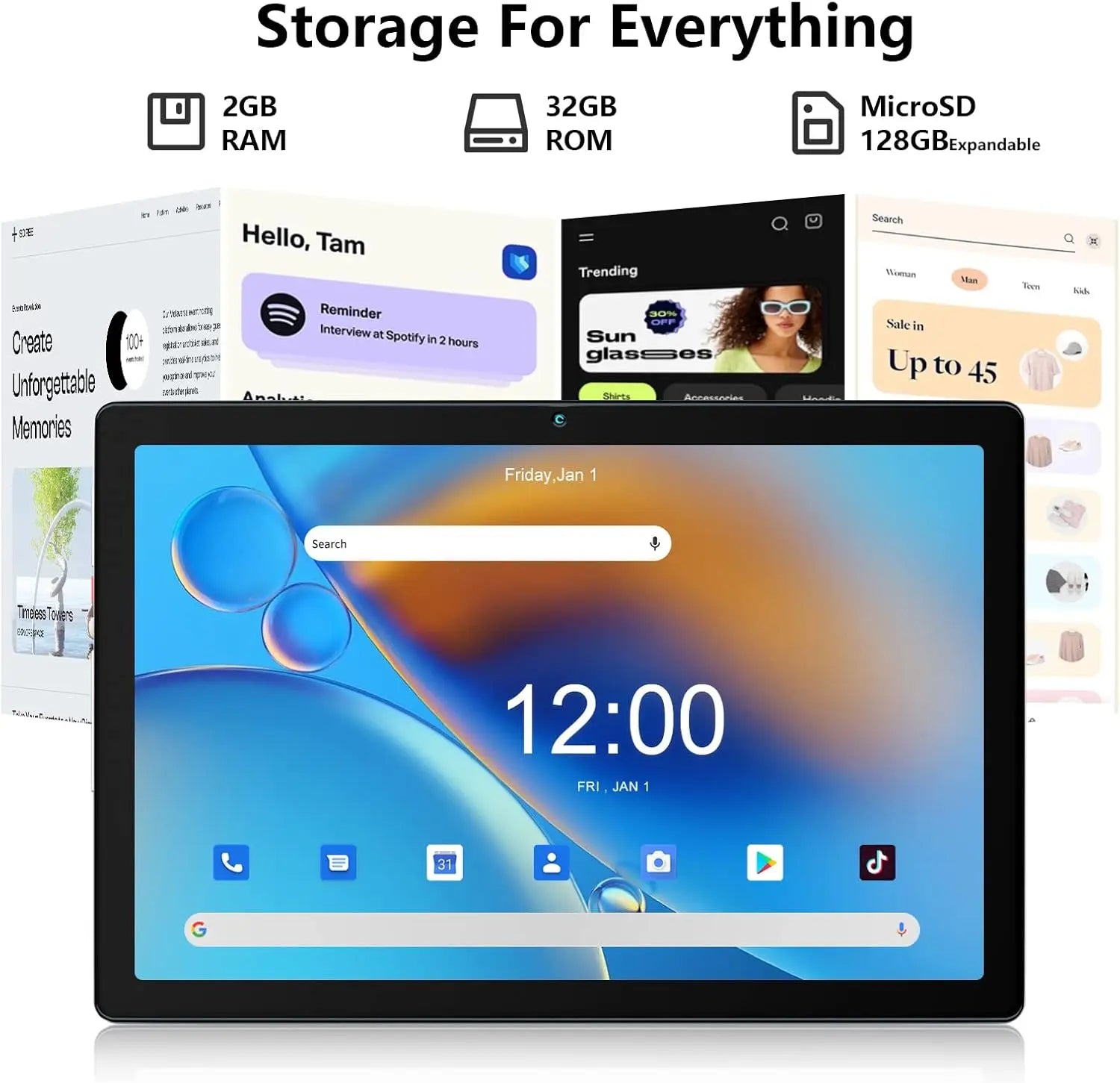 10 inch Android 13 Tablet PC 6GB RAM+64GB ROM (1TB Expand)