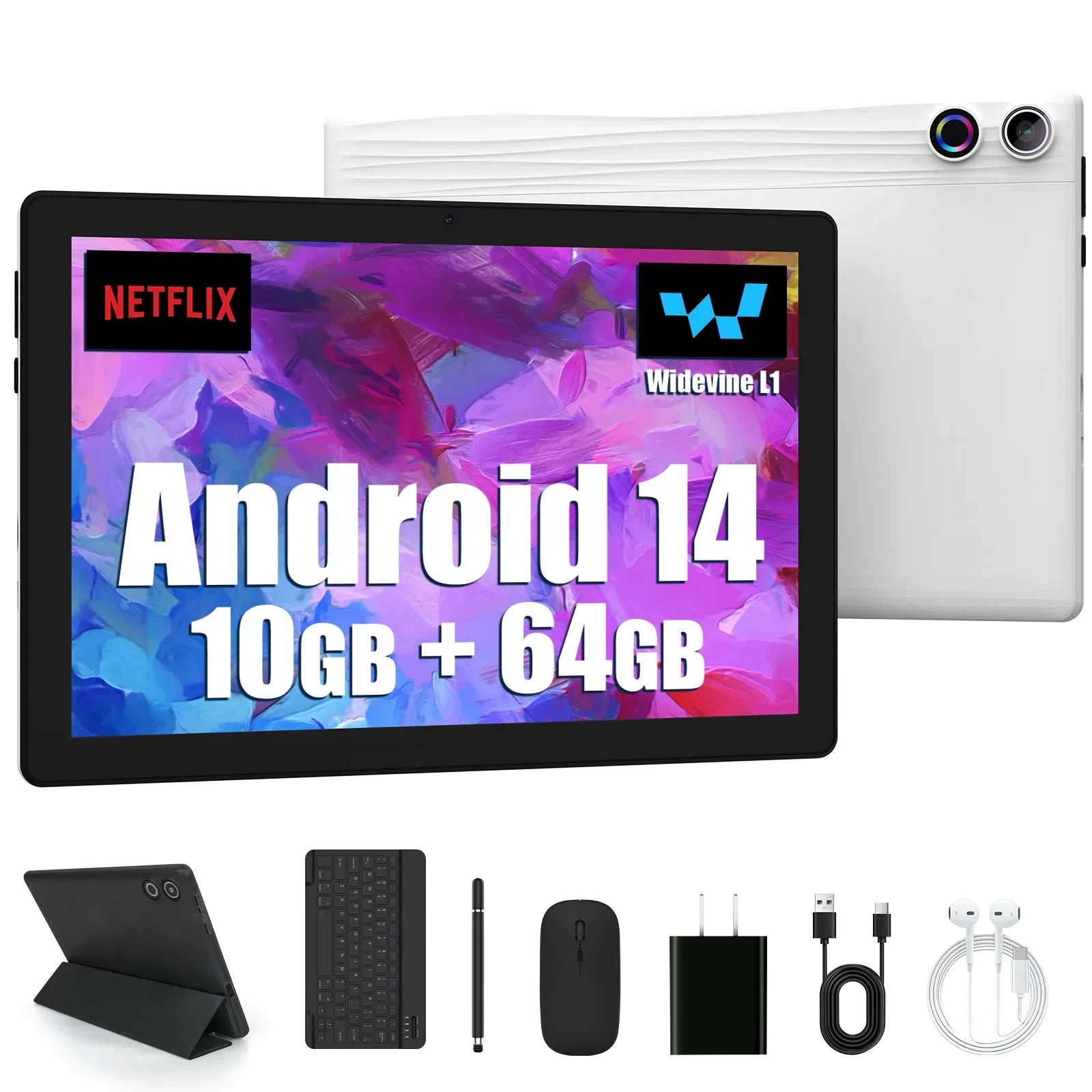 10 Inch Tablet Android 14 A523 Octa Core 12GB RAM 64GB