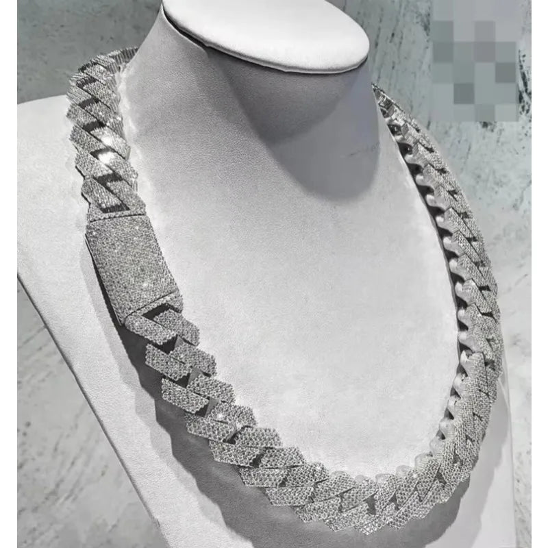 15mm Prong-Set Miami Cuban Chain Necklace