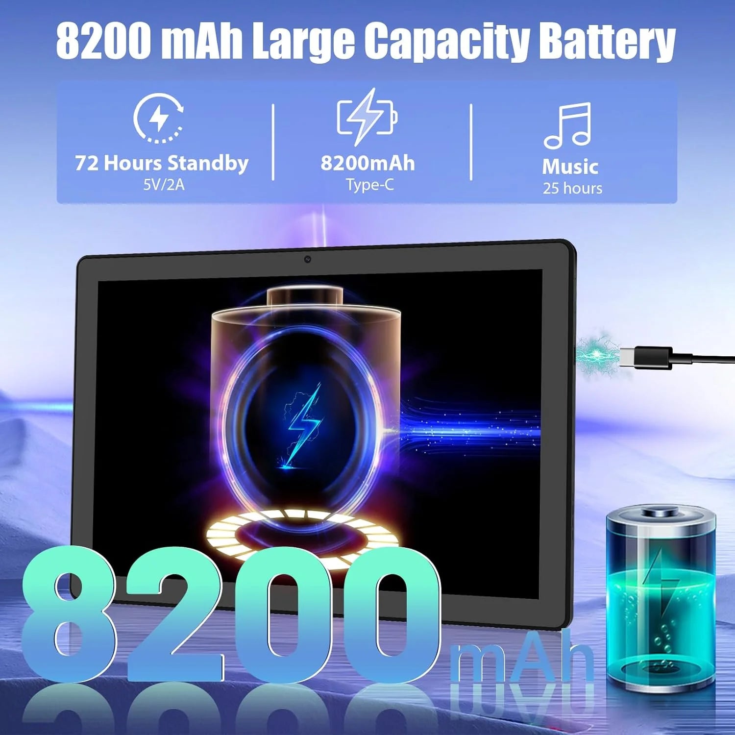 11 inch Tablet Android 14 Octa-Core, 14GB RAM+64GB ROM (TF 1TB)