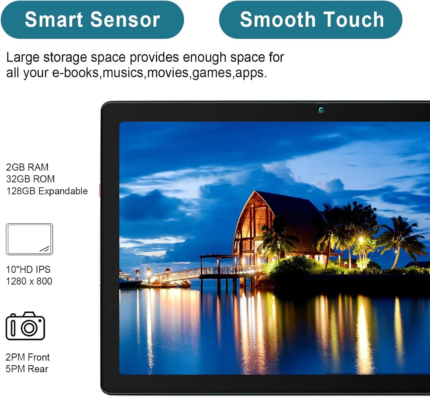 10 inch Android 13 Tablet PC 6GB RAM+64GB ROM (1TB Expand)