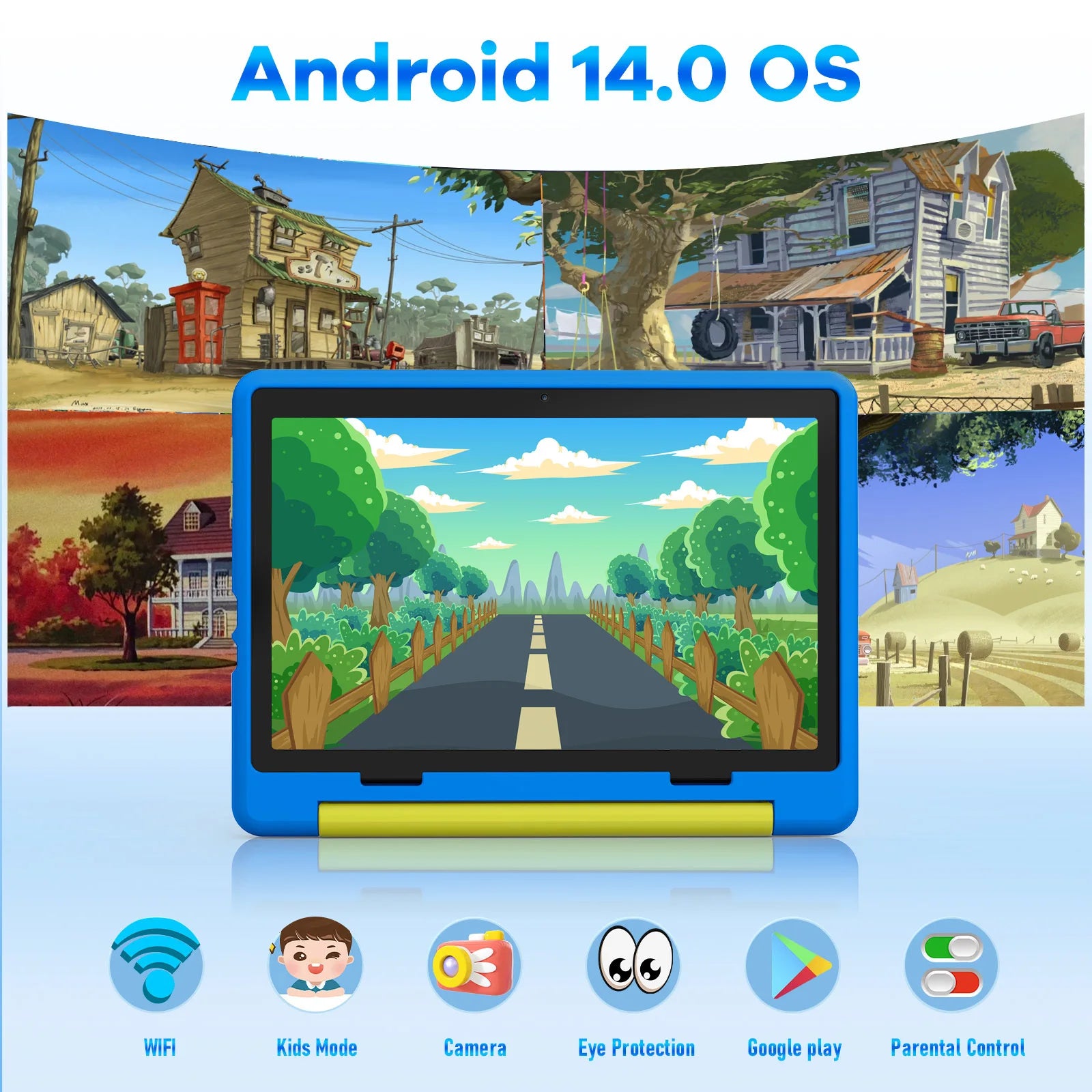 Kid Tablet 10.1 inch Android 14 Quad Core 8GB RAM 64GB ROM 1TB