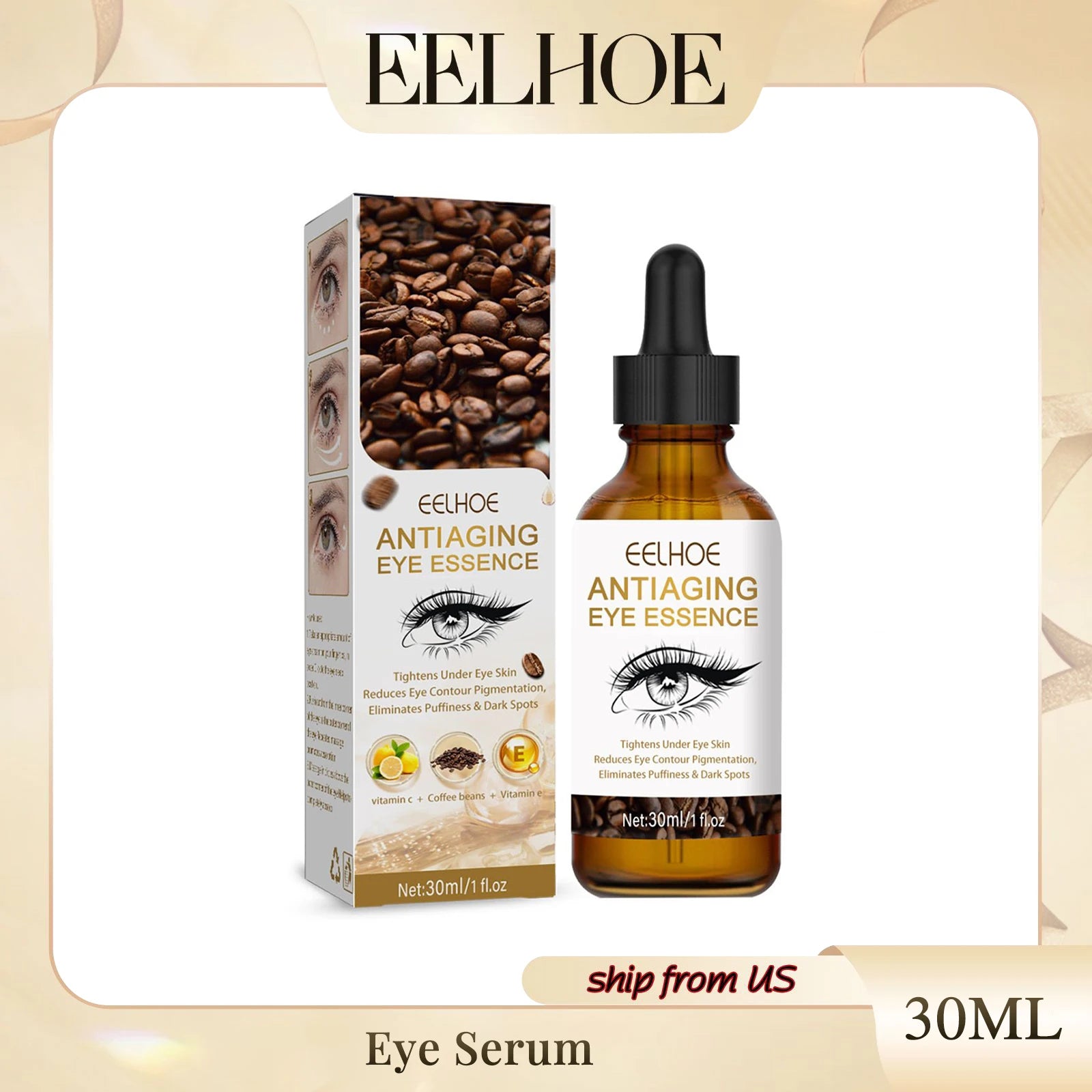 Anti-aging Eye Serum Removes Eye Bags Reduces Pores and Fine Lines