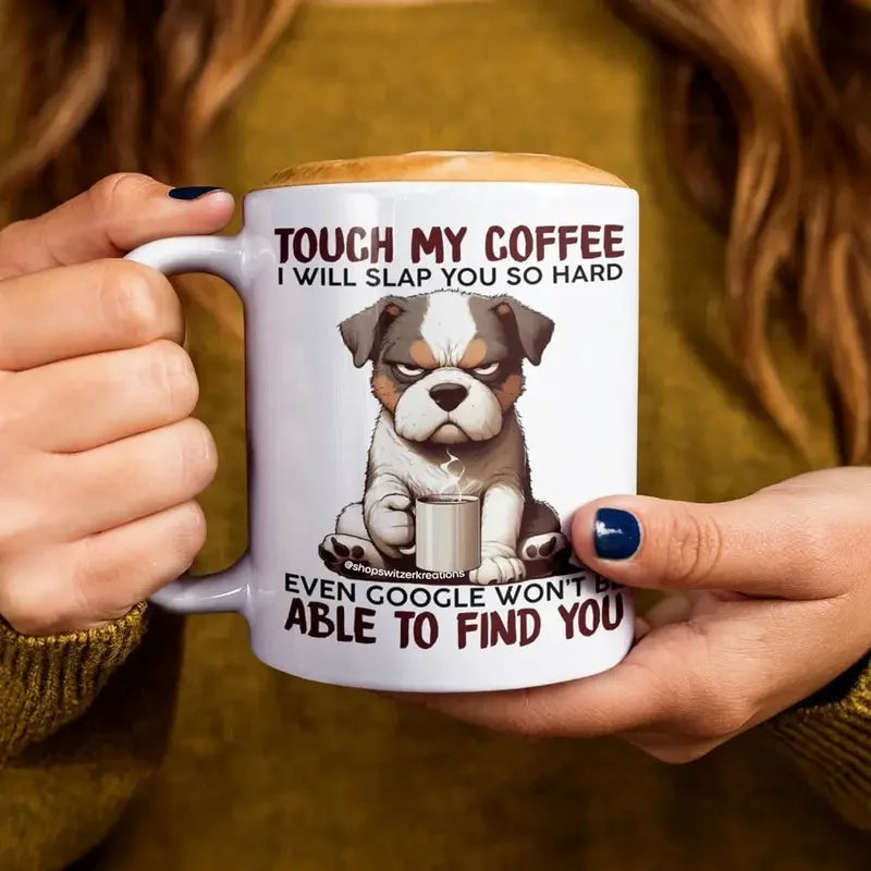 11oz ceramic White Ceramic Coffee Mug With Dog