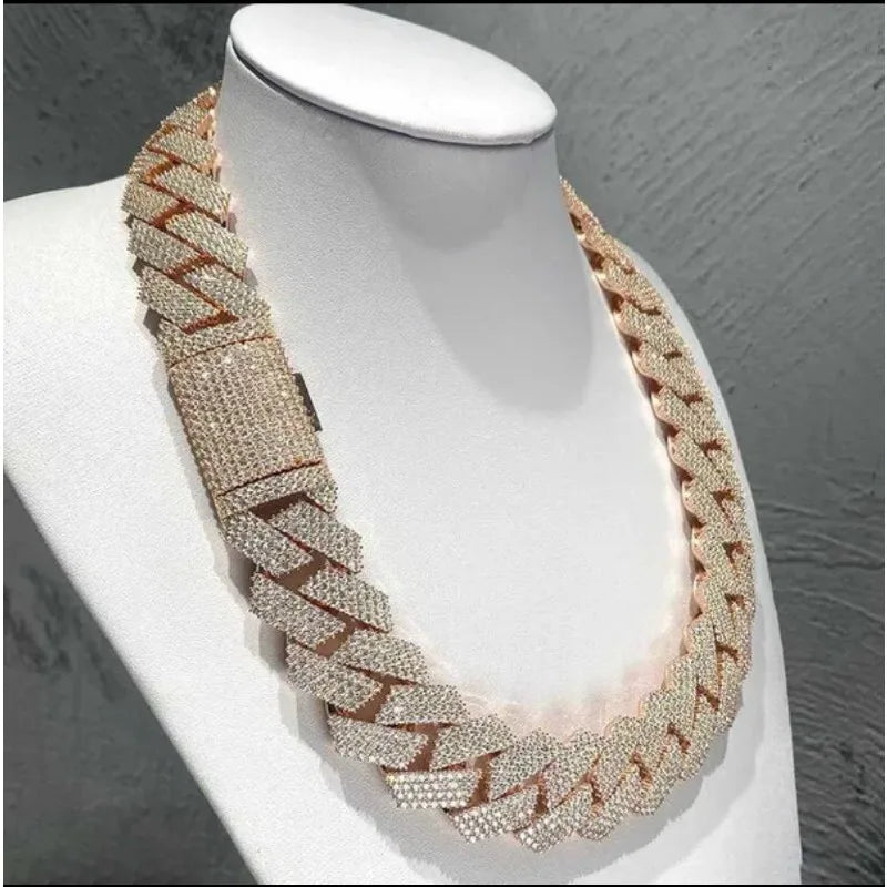 15mm Prong-Set Miami Cuban Chain Necklace