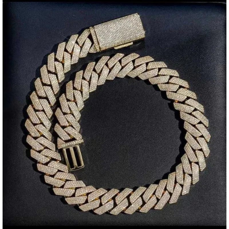 15mm Prong-Set Miami Cuban Chain Necklace