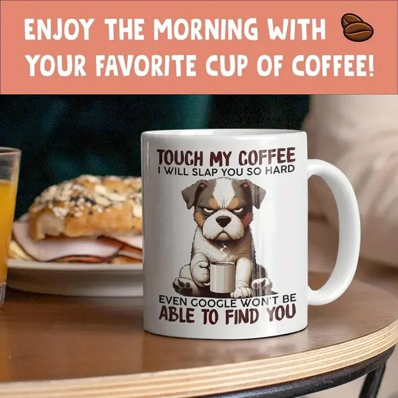 11oz ceramic White Ceramic Coffee Mug With Dog