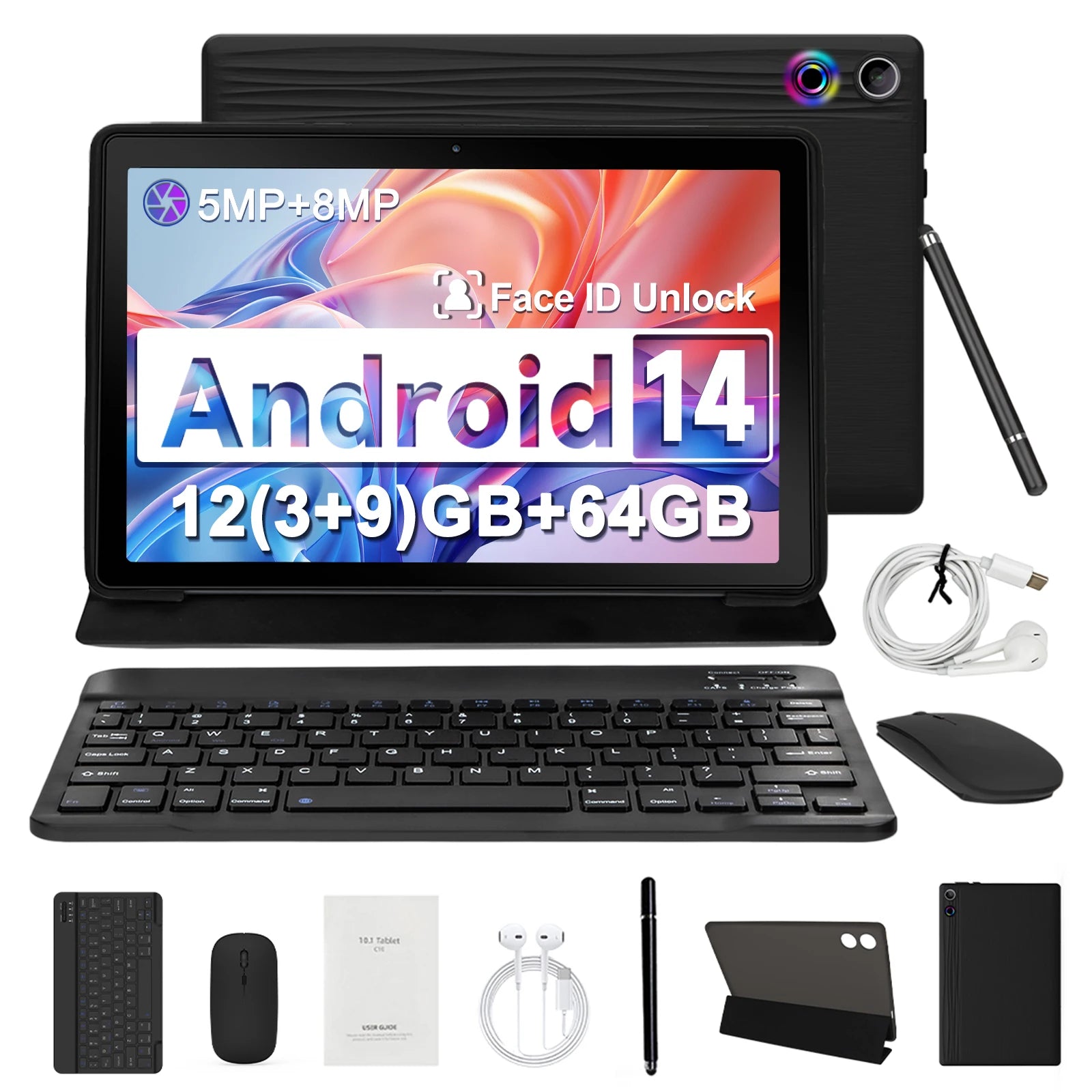 10 Inch Tablet Android 14 A523 Octa Core 12GB RAM 64GB