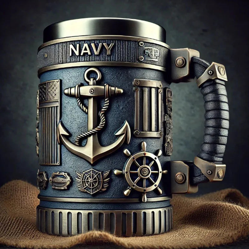 Military 3d Resin Mug, Thematic Coffee Cup With Detailed Sculpture, Unique Gift & Collectible For Enthusiasts