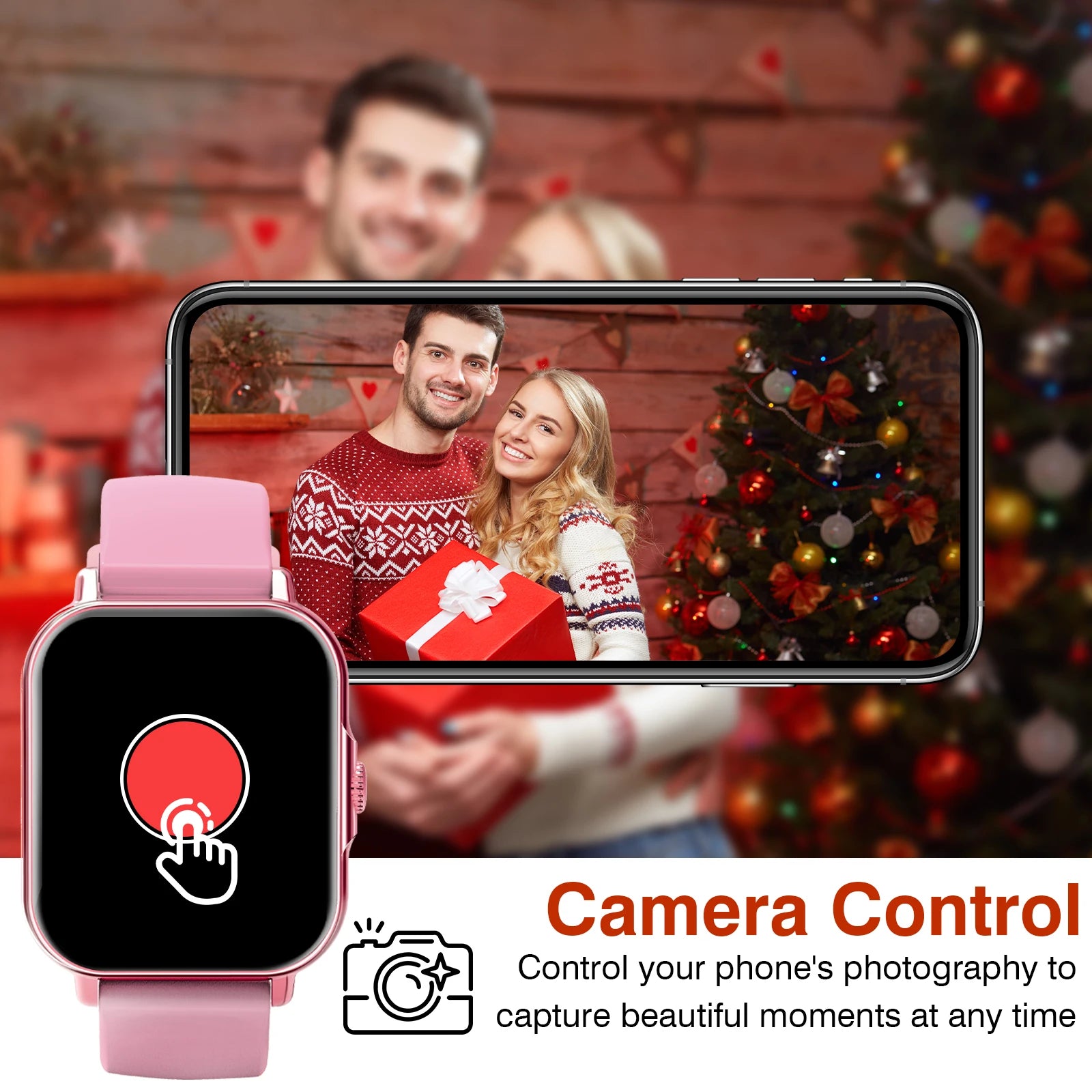 Smart Watch with Bluetooth Calling, Fitness Tracker, Sleep Monitor, Alarm Clock, Compatible with Android and IPhone