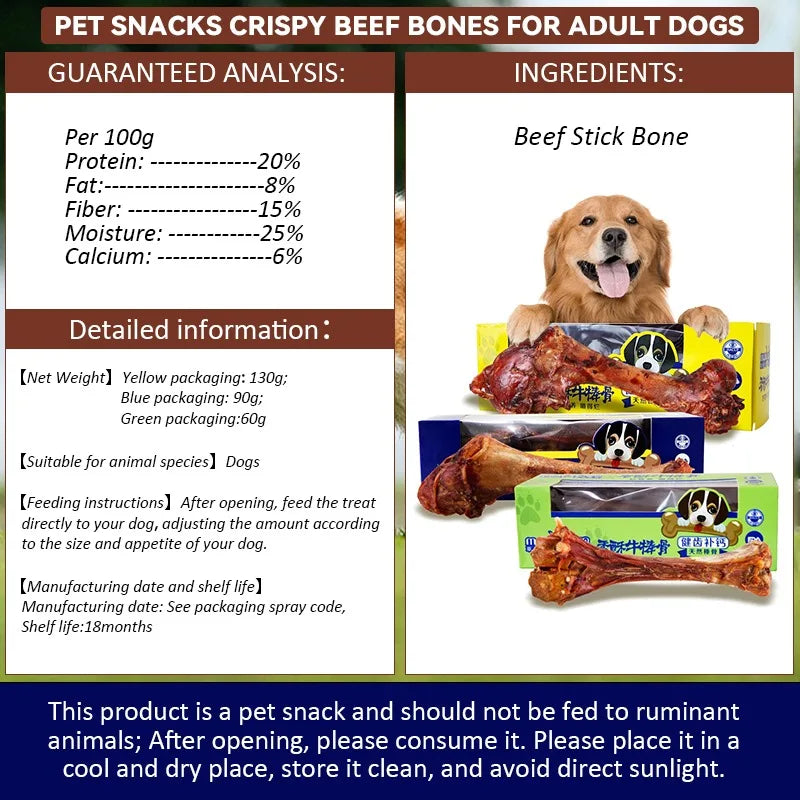 Pet Dog Snacks Crispy Beef Stick Bone Large Size Grinding Teeth Snacks