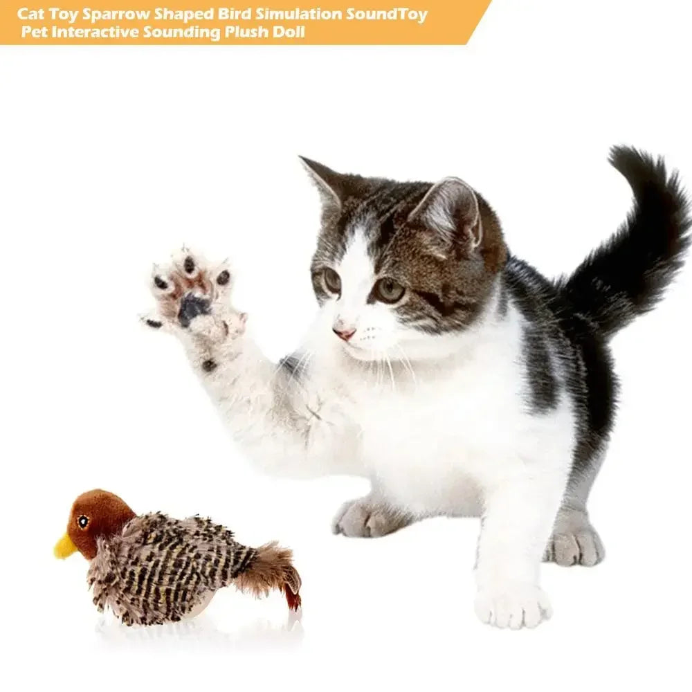 Interactive Electric Cat Toy, Squeaky Simulation Bird
