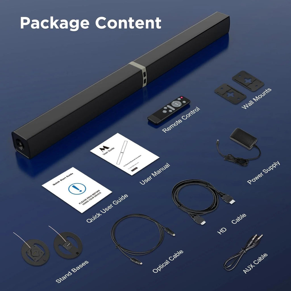 2 in 1 Separable Soundbar for TV 2.0 Channel Home Audio Sound Bars -