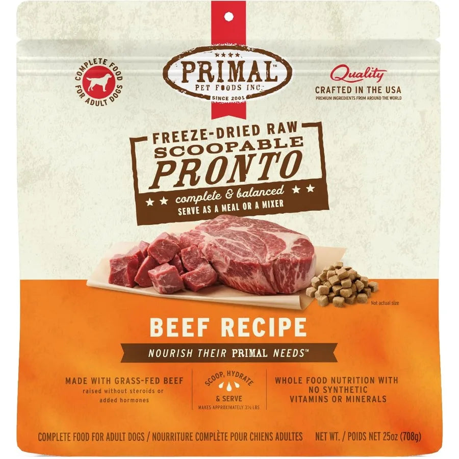 Primal Freeze Dried Dog Food Pronto Mini Nuggets Beef