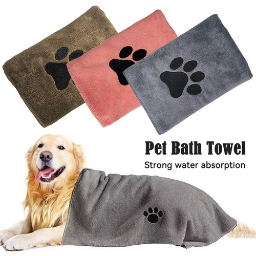 *75cm*100cm Microfiber Pet Bath Towel Embroidered Super Soft