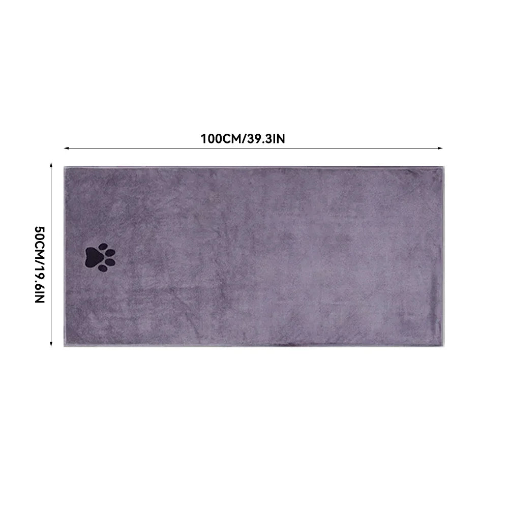*75cm*100cm Microfiber Pet Bath Towel Embroidered Super Soft