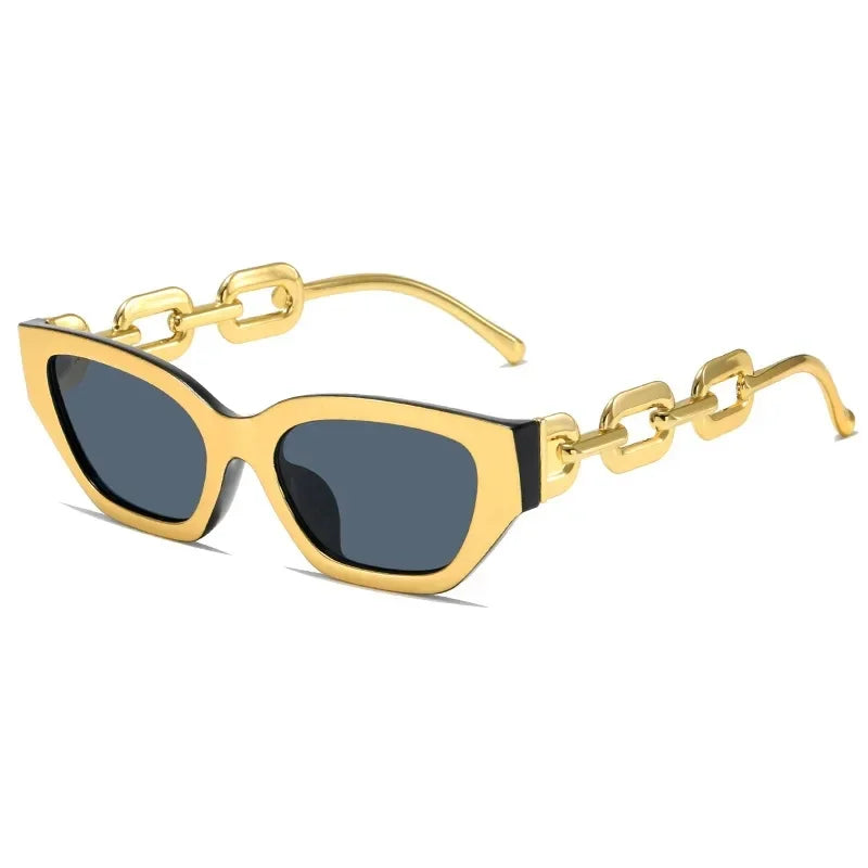 New Fashion Gold Cat Eye Sunglasses Women Designer Glasses Black Sunglasses for Women UV400