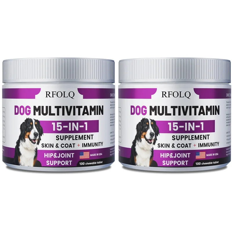 Dog Multivitamin - Promotes Healthy Skin and Coat, Supports Joint Health, Relieves Allergies and Aids Digestive Function