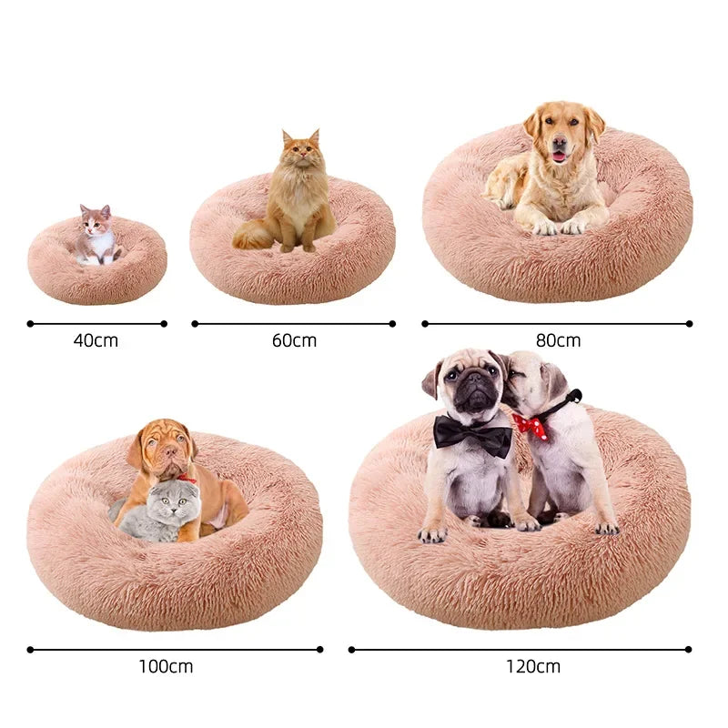Cat Beds Washable Soft Pet Kennel Winter Thickened Warm Donut Round
