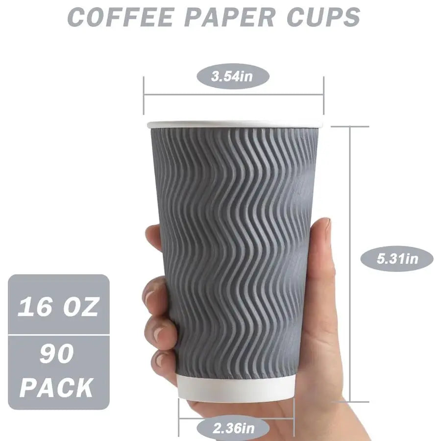 Pack 16 oz Disposable Coffee Cups No Lids