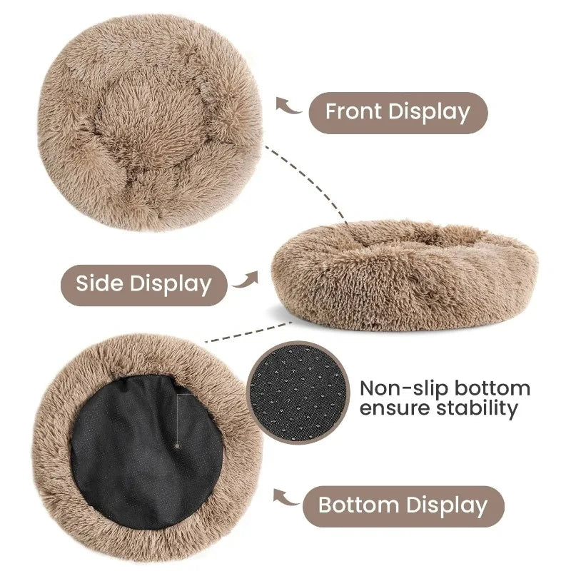 Cat Beds Washable Soft Pet Kennel Winter Thickened Warm Donut Round
