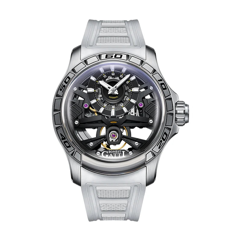 BONEST GATTI men's watch Men's automatic skeleton watch Luminous watch