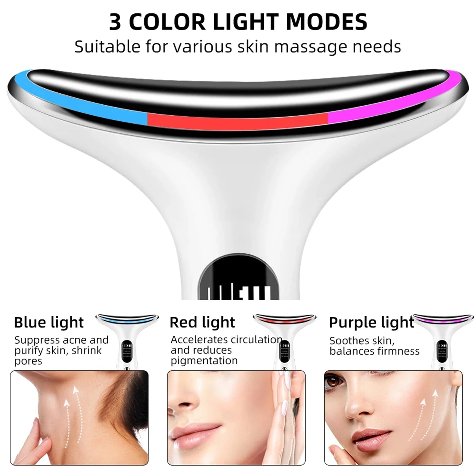 Neck Beauty Device for Skin Care Adults Men and Women White