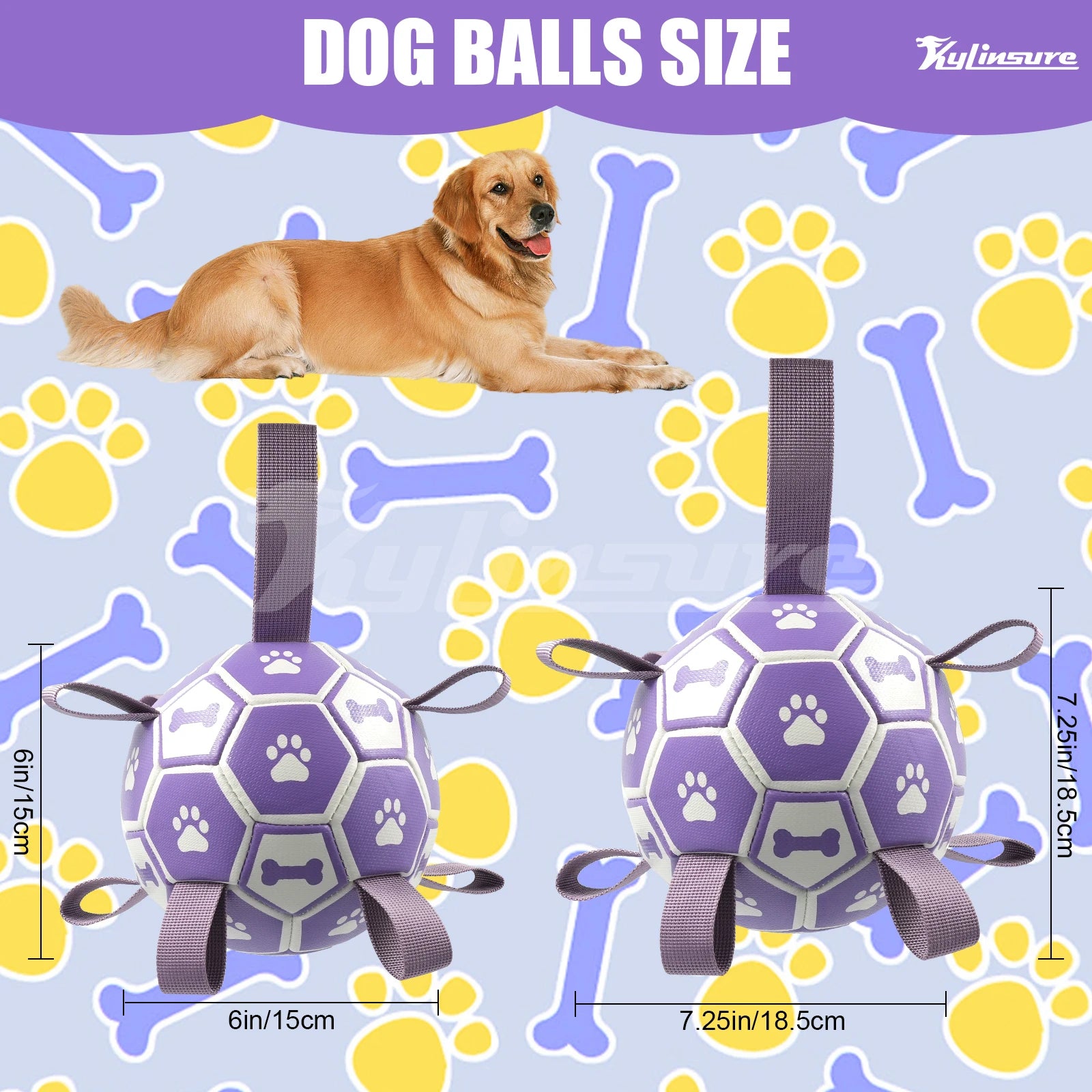 Dog Toys Soccer Ball with Straps