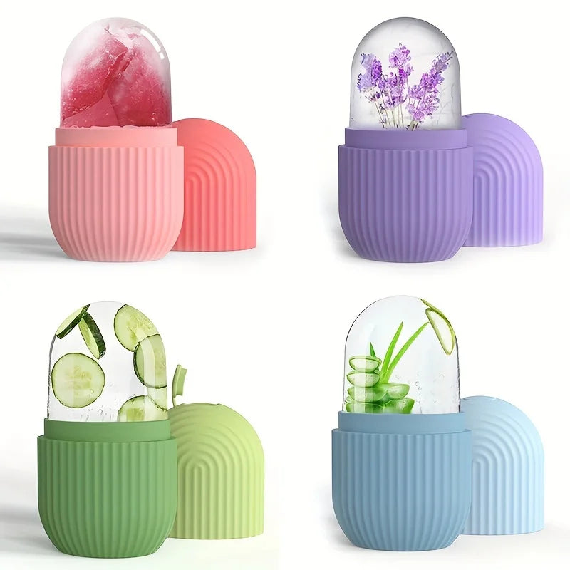 Silicone Cube Tray Shape Face Facial Ice Roller Massage Face Massage