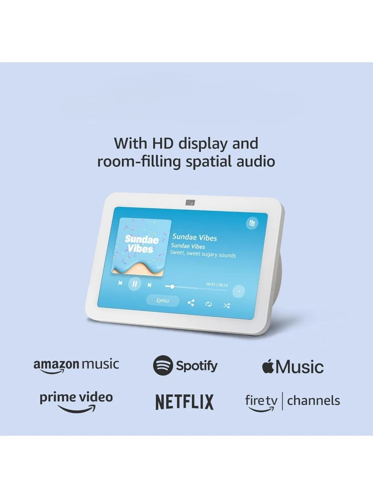 Amazon Echo Show 8  With Spatial Audio, Smart Home Hub, and Alexa, Glacier White