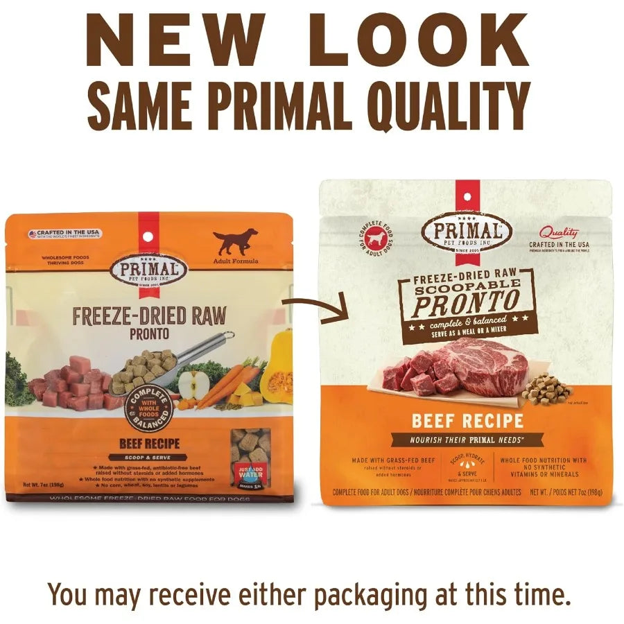 Primal Freeze Dried Dog Food Pronto Mini Nuggets Beef