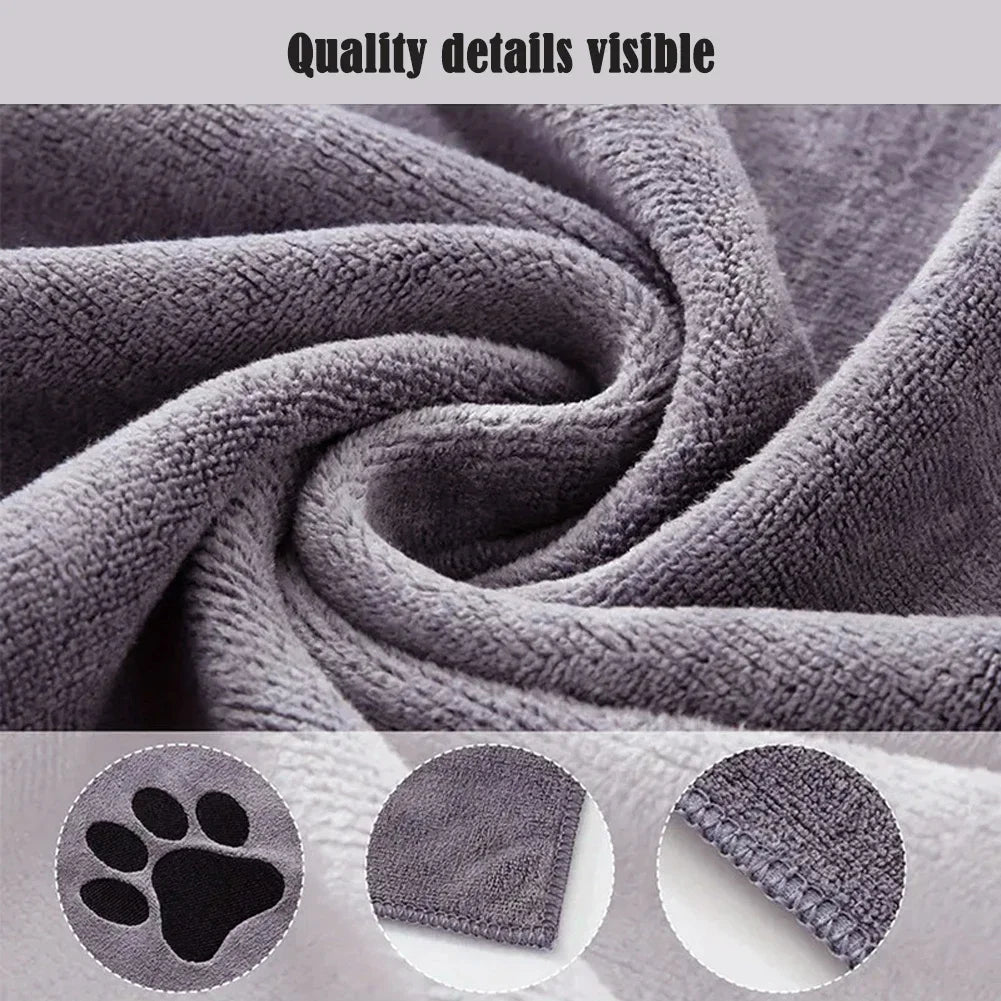 *75cm*100cm Microfiber Pet Bath Towel Embroidered Super Soft
