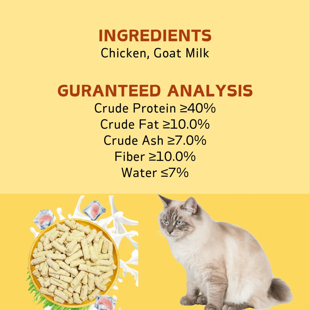 , Cat Treats for Hairball Support and Teeth Cleaning, Chicken Flavored Hairball Treats for Cats