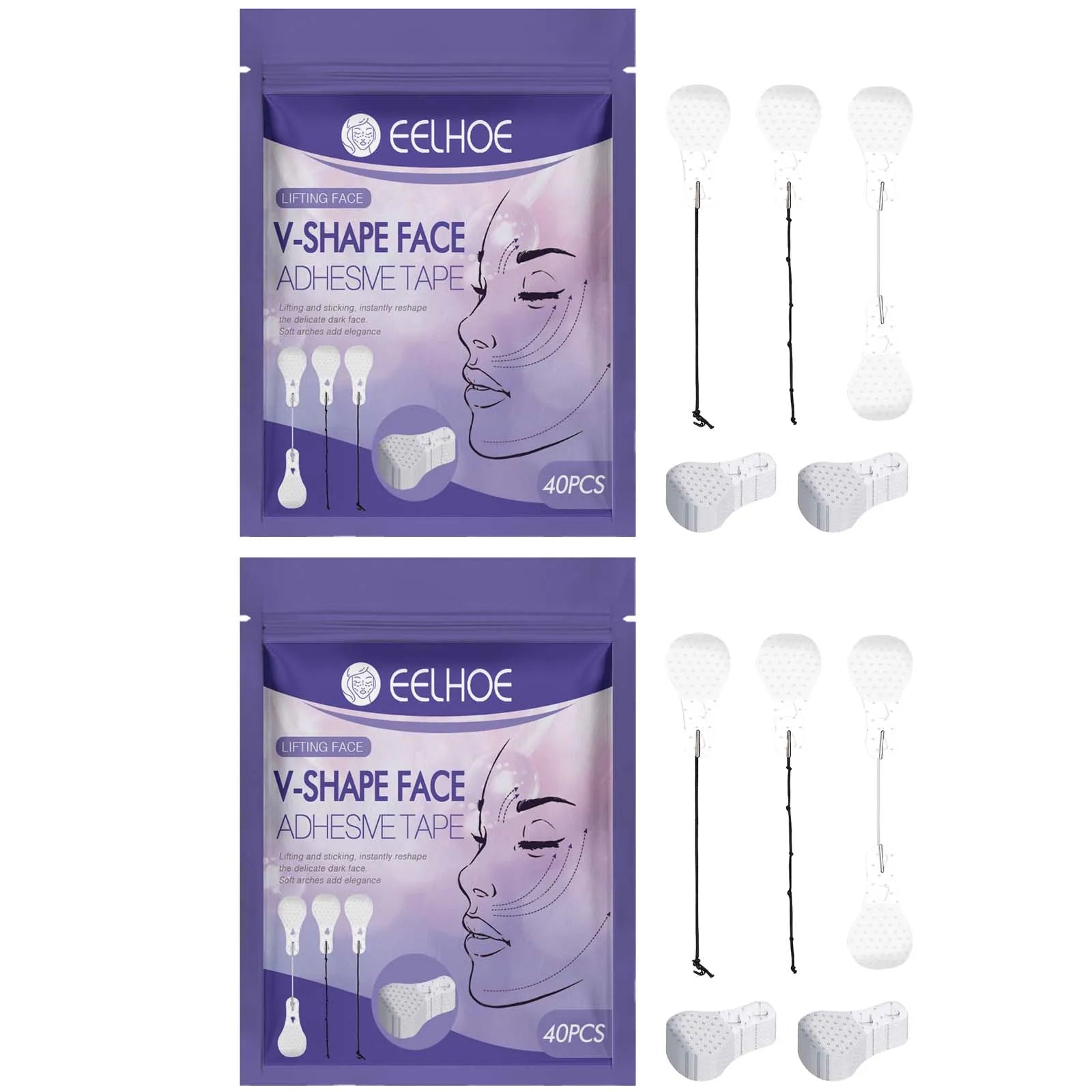 40/80Pcs Invisible Face Stickers Neck Eye Double Chin Lift