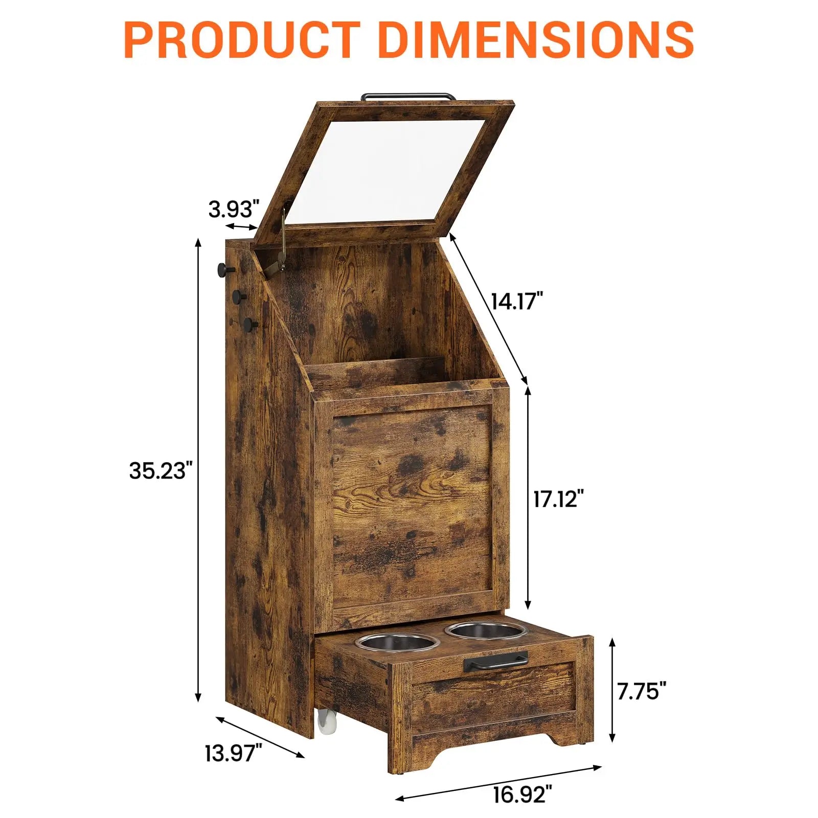 Large Dog Food Storage Cabinet with Flip Top