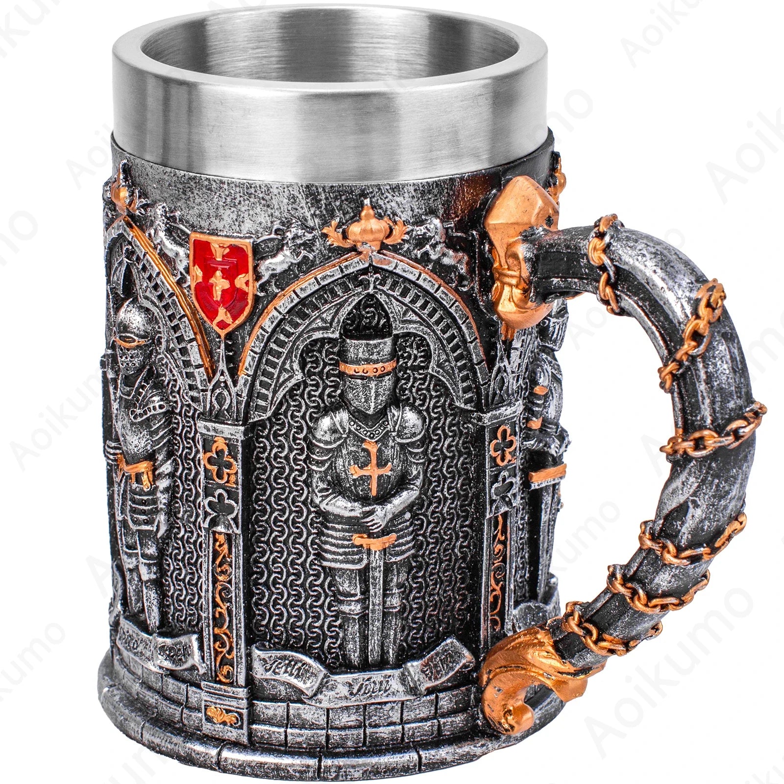 New Armoured Knight Latin Oath Tankard 304 Stainless Steel