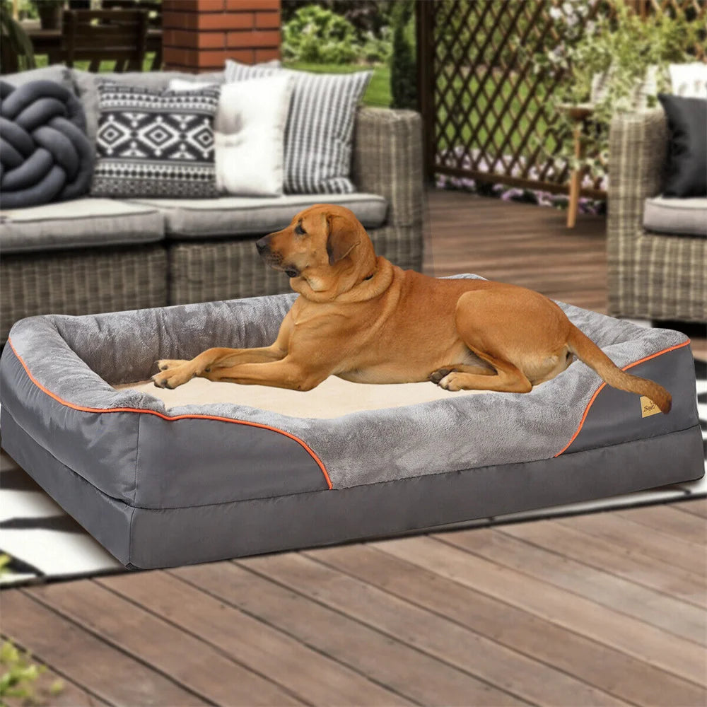 Jumbo Large Orthopedic Dog Bed Memory Foam Pet Sofa Couch Waterproof