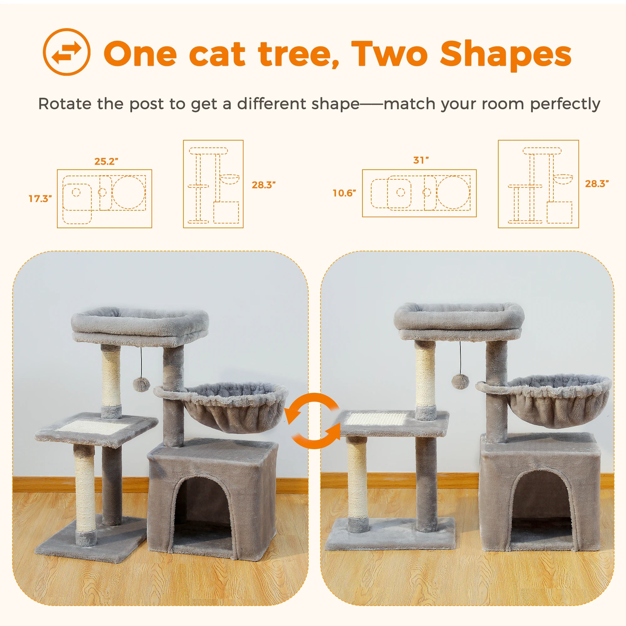 Cat tree Cat Tower for Indoor Cats 2 Styles Cat Activity Tree