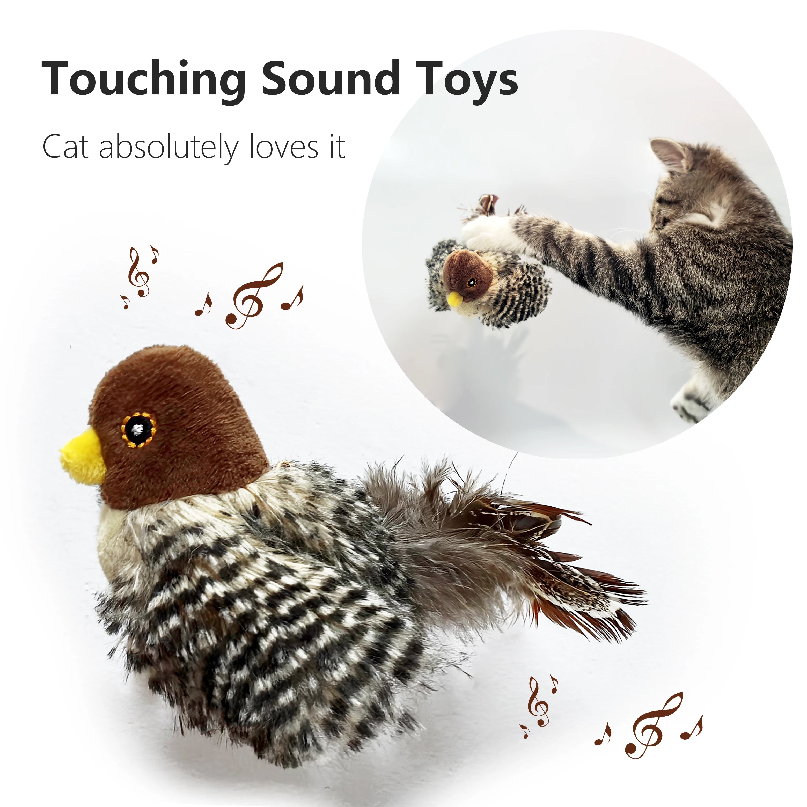 Interactive Electric Cat Toy, Squeaky Simulation Bird