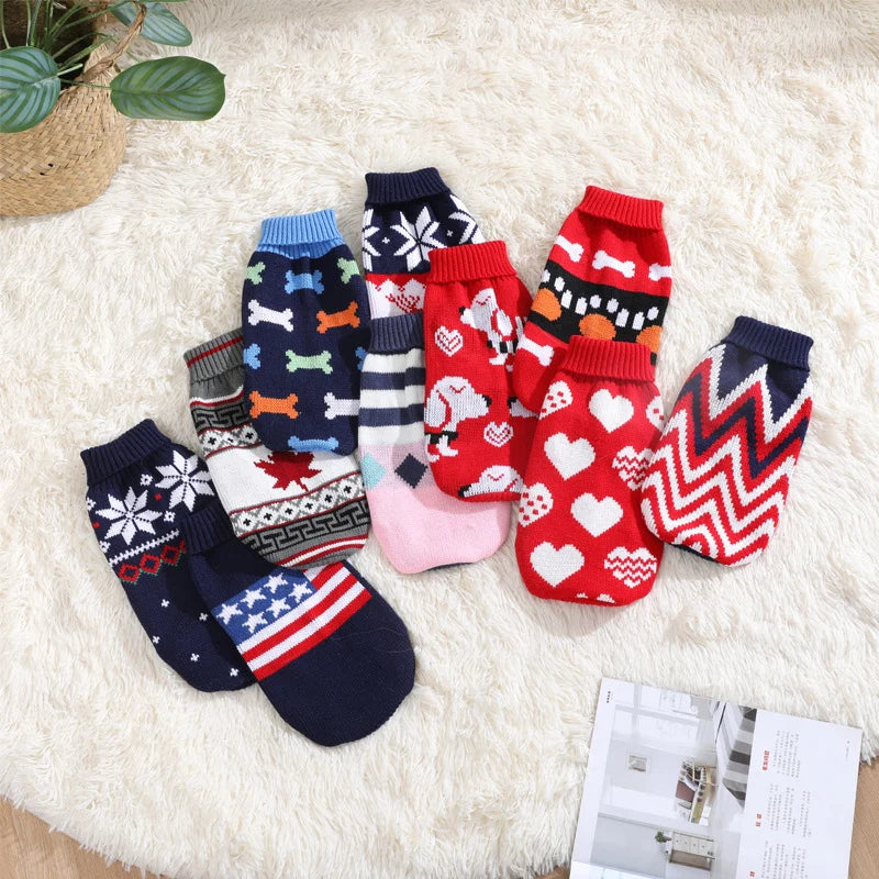 Cute Pet Dog Sweater for Small Dogs Winter Warm Puppy Cat Clothes