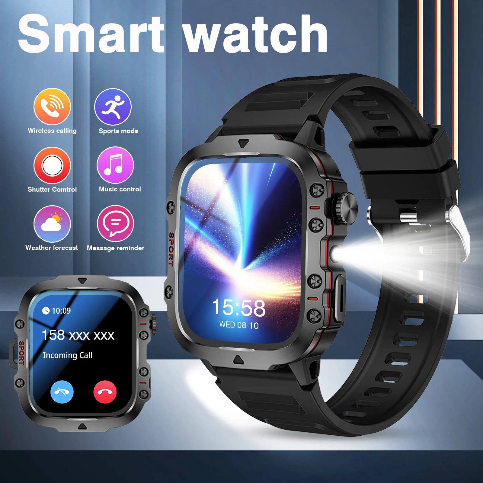2025 Men's Smart Watch with Wireless Calling, Dual Straps