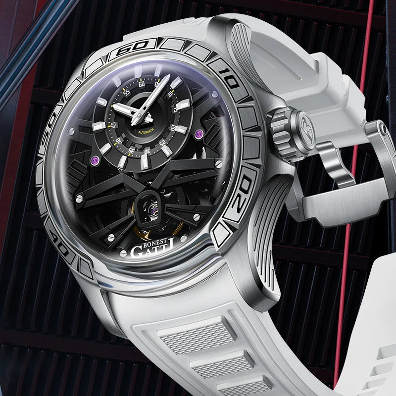 BONEST GATTI men's watch Men's automatic skeleton watch Luminous watch