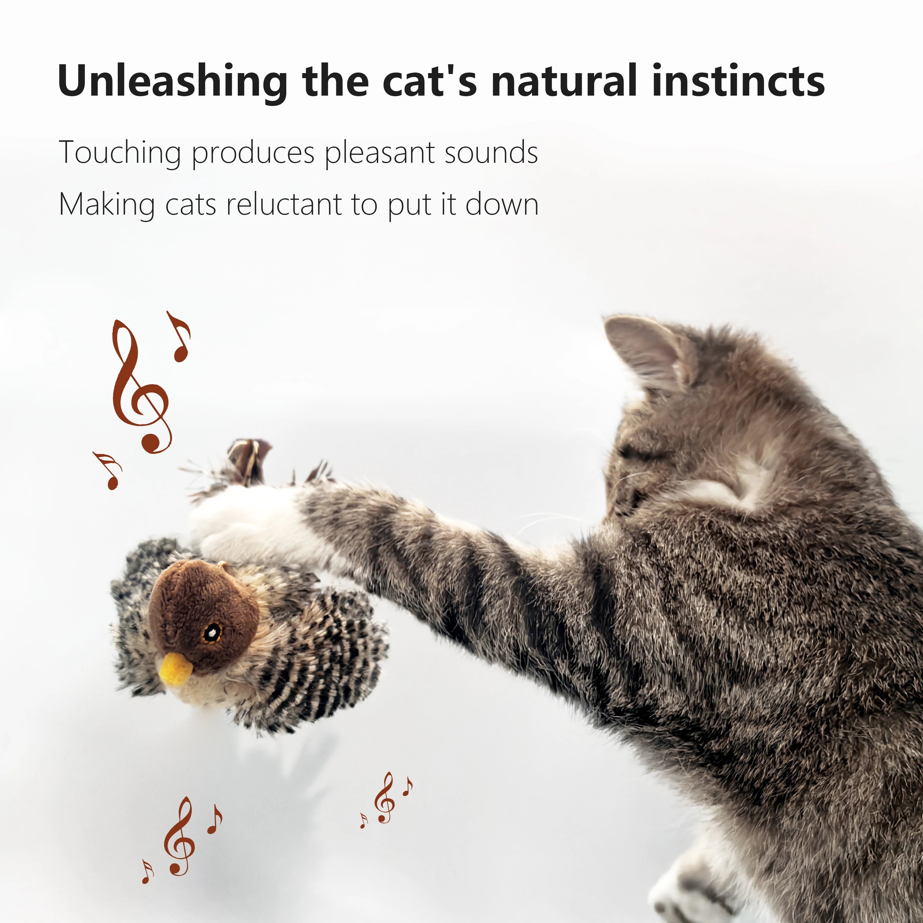 Interactive Electric Cat Toy, Squeaky Simulation Bird