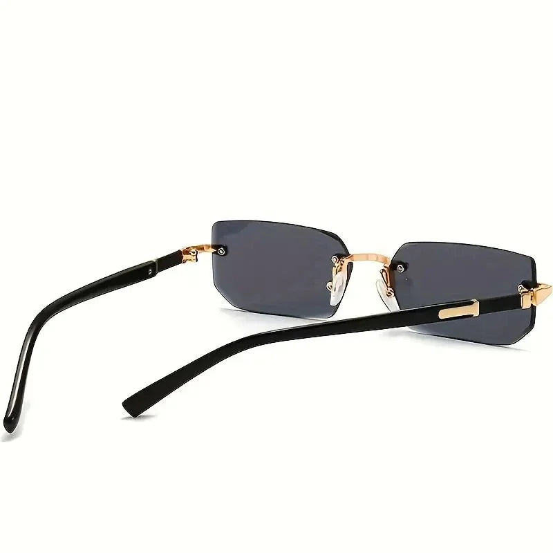 Rimless Sunglasses Rectangle Fashion Popular Women Men Shades Small Square Sun Glasse