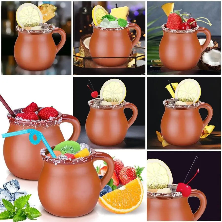 Pack of 12 12 oz Cantaritos De Barro Clay Cups Mexican Clay