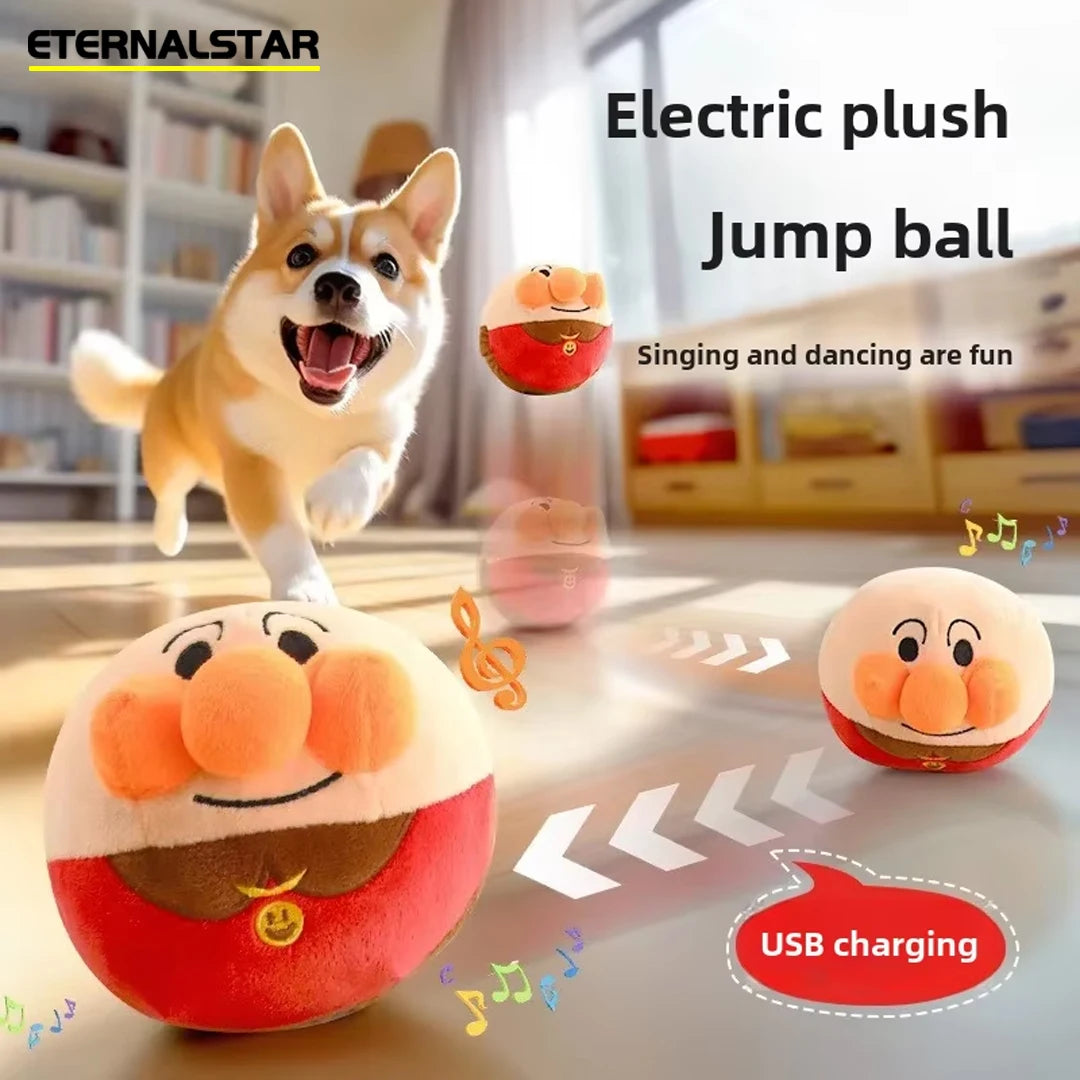 Dog Toys Interactive Puzzle Electric Plush Jumping Ball USB Rechargeable